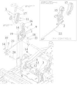 Operator Control Diagram and Parts List for 17ADFACSA07 2022 Yard Machines Lawn Tractor